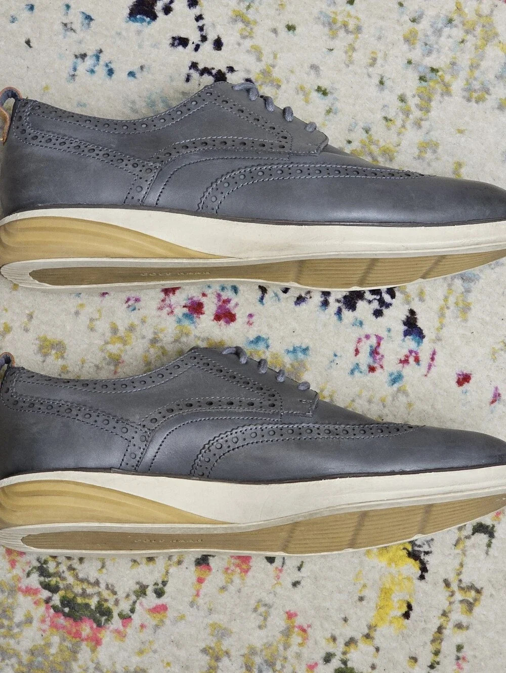 Cole Haan Men's Shoes Size 10.5 Grand Evolution Wingtip Dress Oxfords Gray
